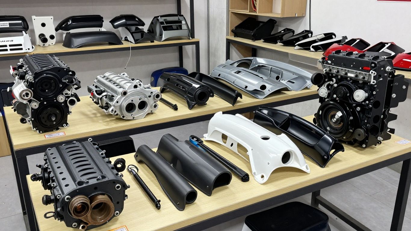 Second hand Haval car parts in a Melbourne workshop.