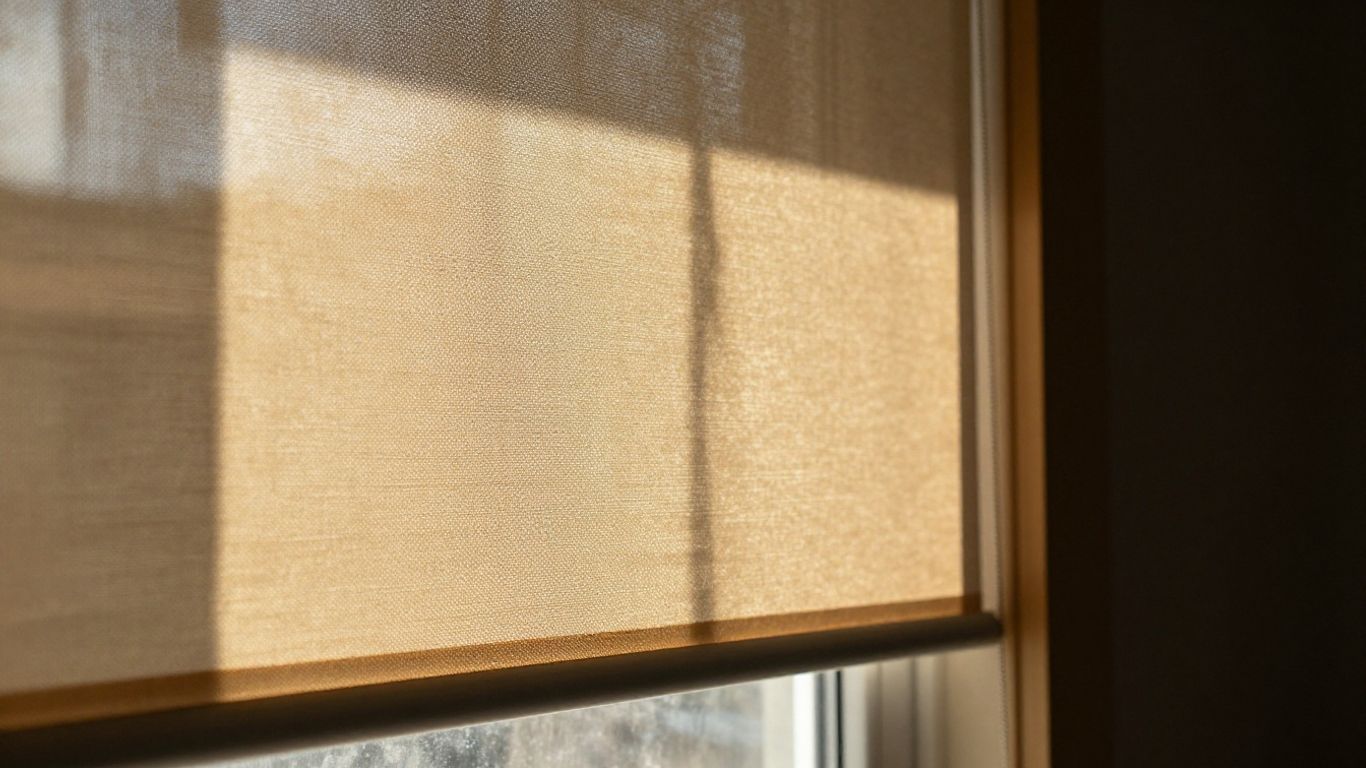 Cellular shades blocking sunlight in a room.
