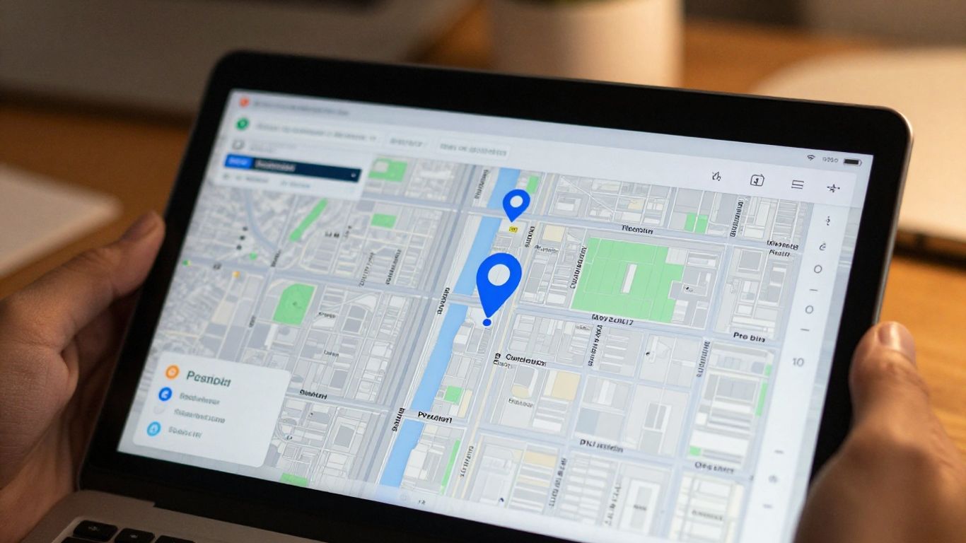 navigation map showing nearby local business