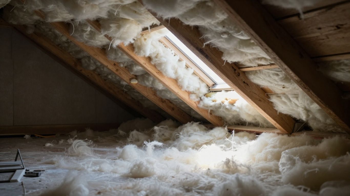 Isolation des combles perdus dans un grenier.