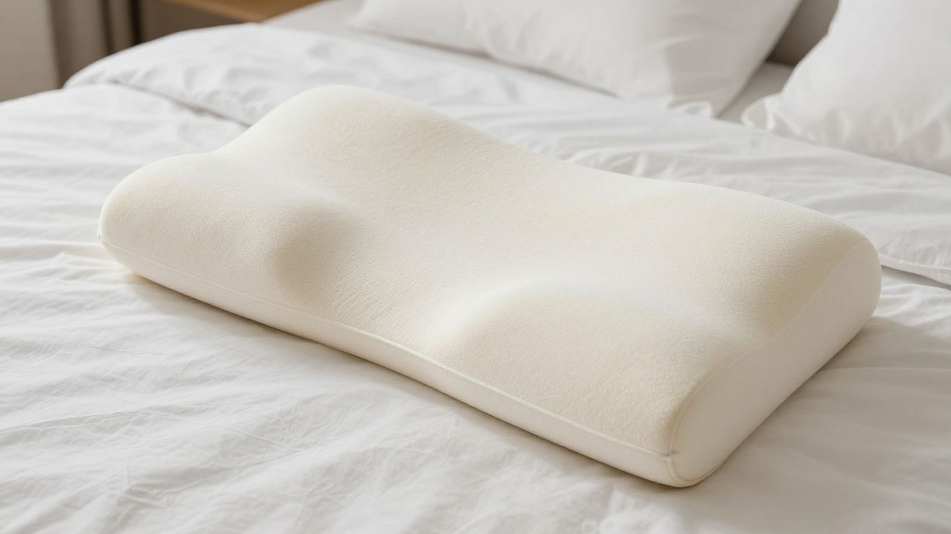 Memory foam contour pillow on a bed