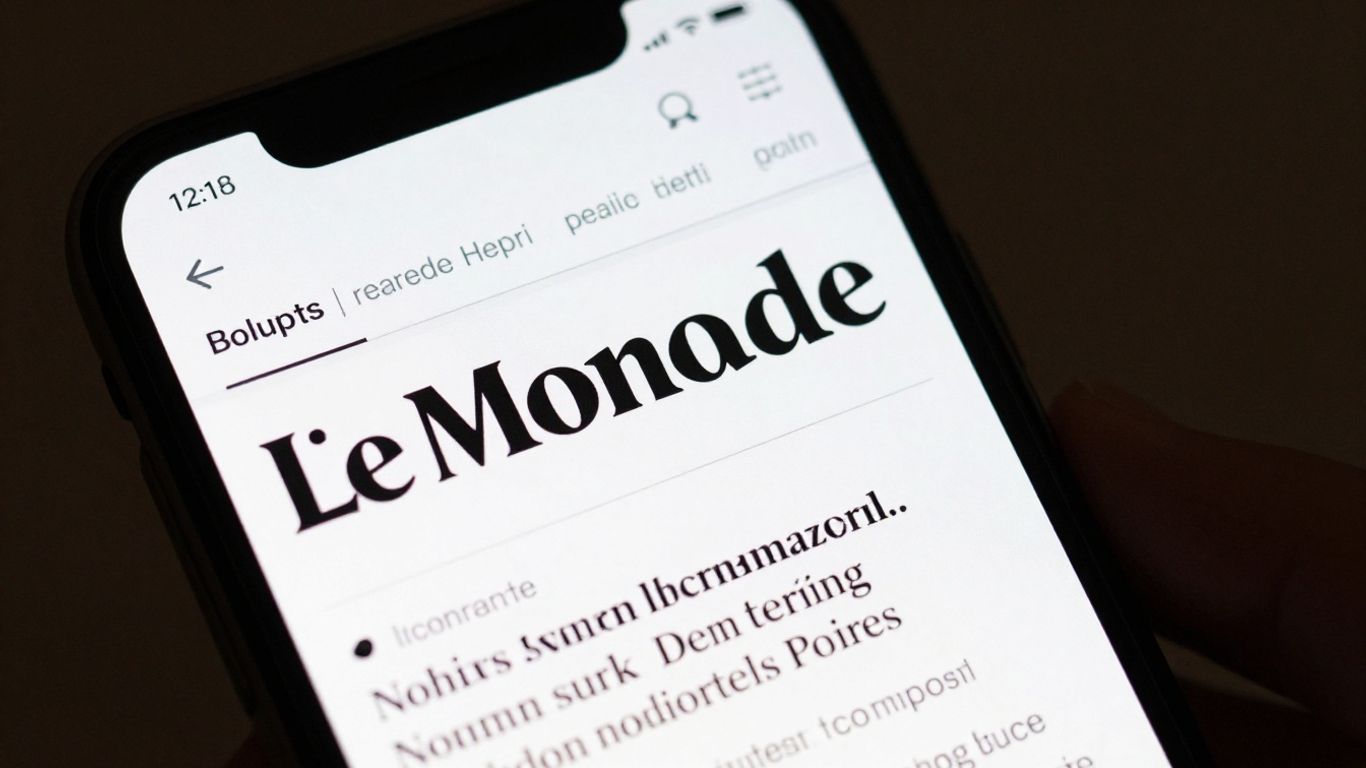 Écran de smartphone affichant l'application Le Monde