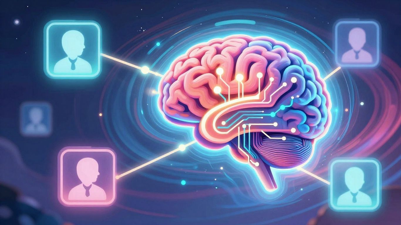 AI humanizer unlocking natural language with glowing connections.