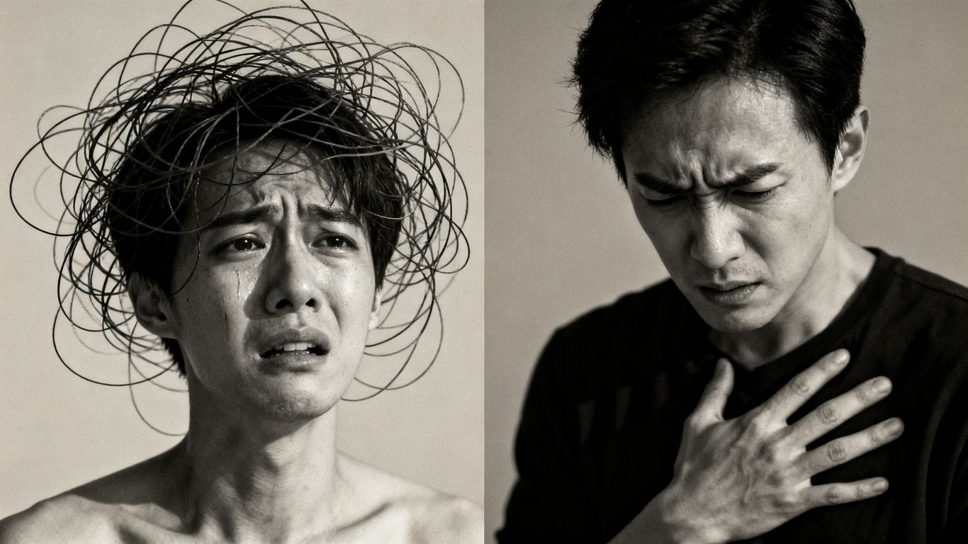 Person experiencing anxiety and OCD symptoms