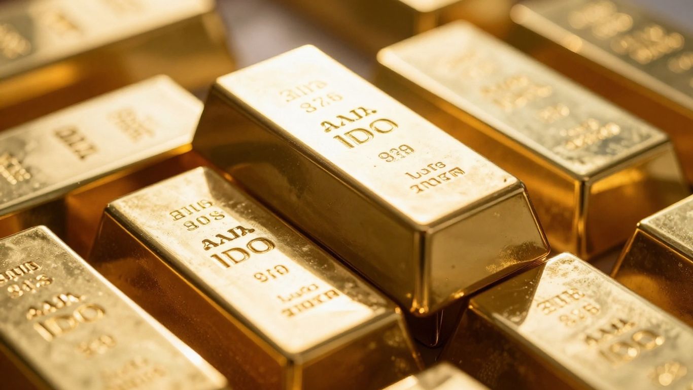 金條在燈光下閃閃發光。