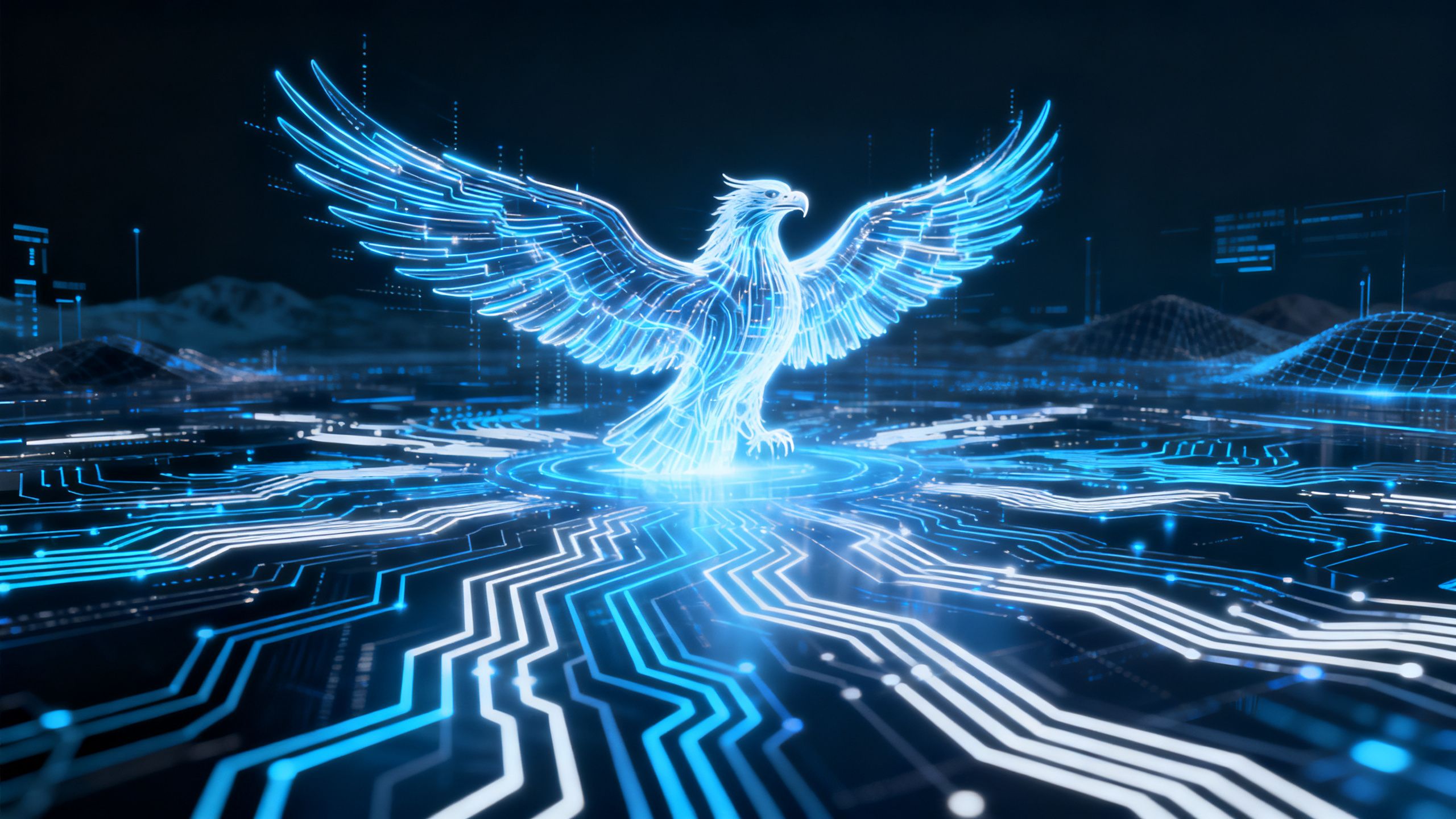Anthropic's AI soaring past OpenAI in a futuristic digital landscape.