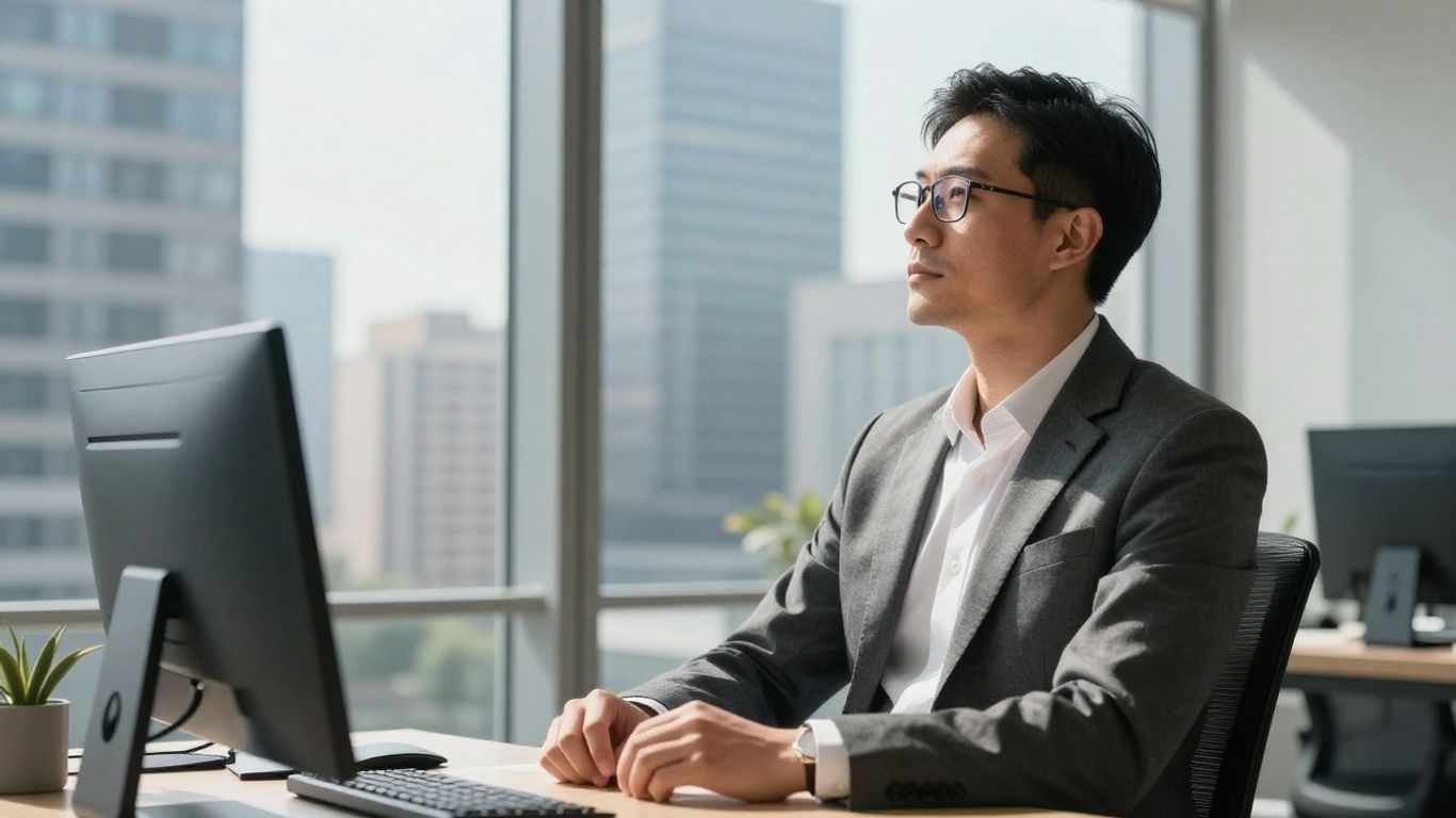 Business professional planning growth strategy