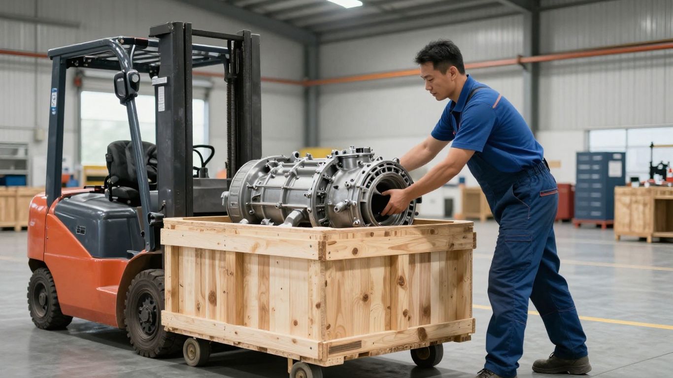 Transport vehicle carrying parts