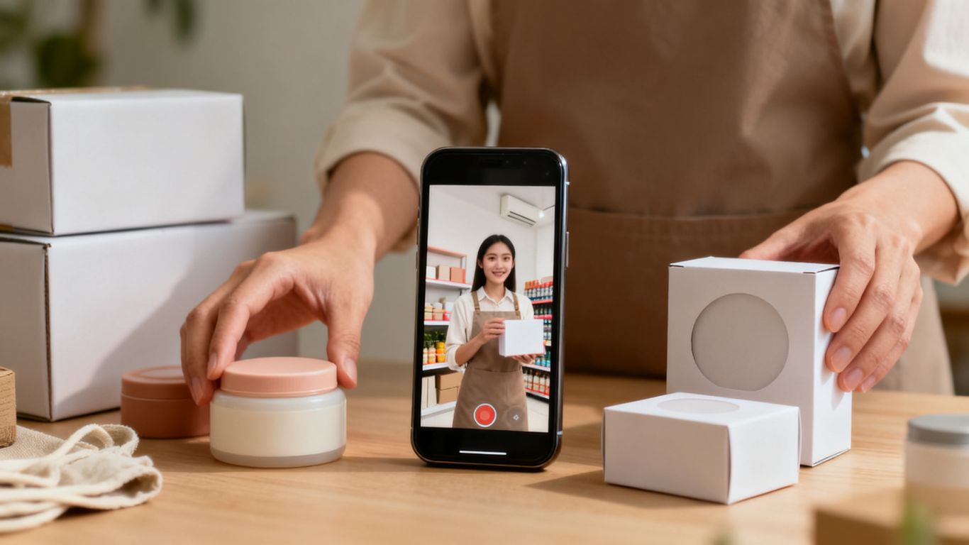 Product demonstration and shopping setup