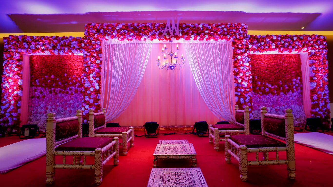 The elegant exterior of the grand hall