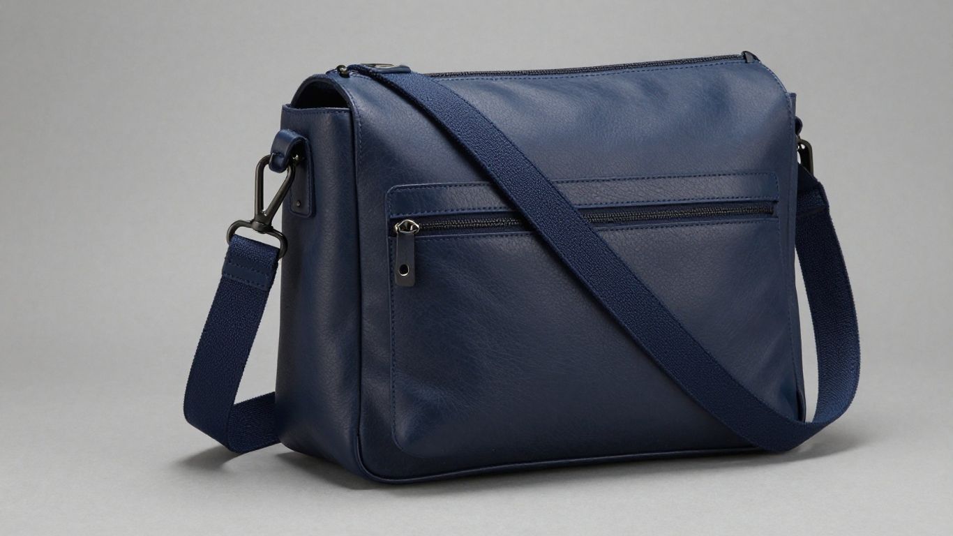 Messenger Tasche aus Leder mit mehreren Fächern.