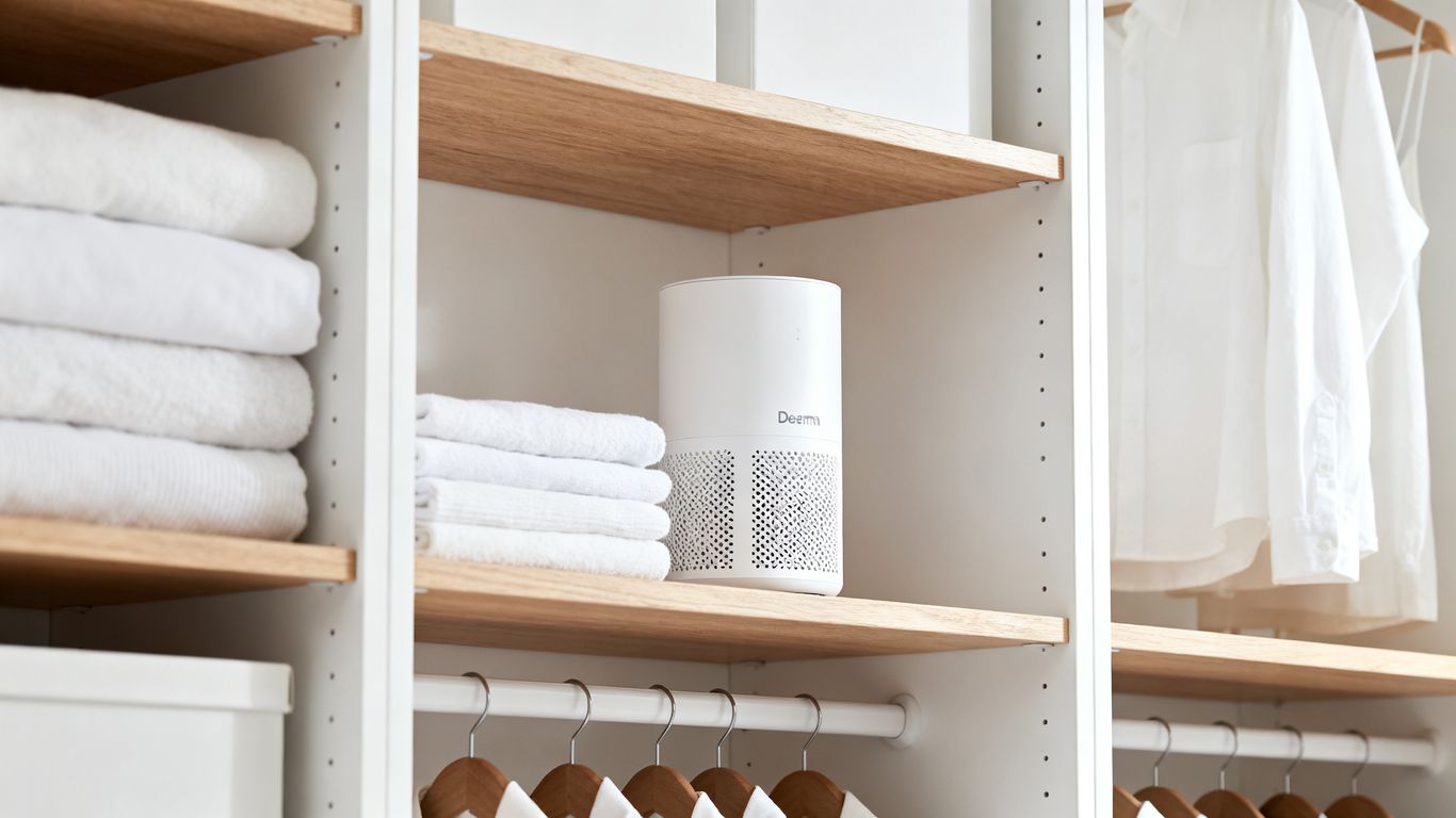 Compact moisture control in a modern stylish wardrobe