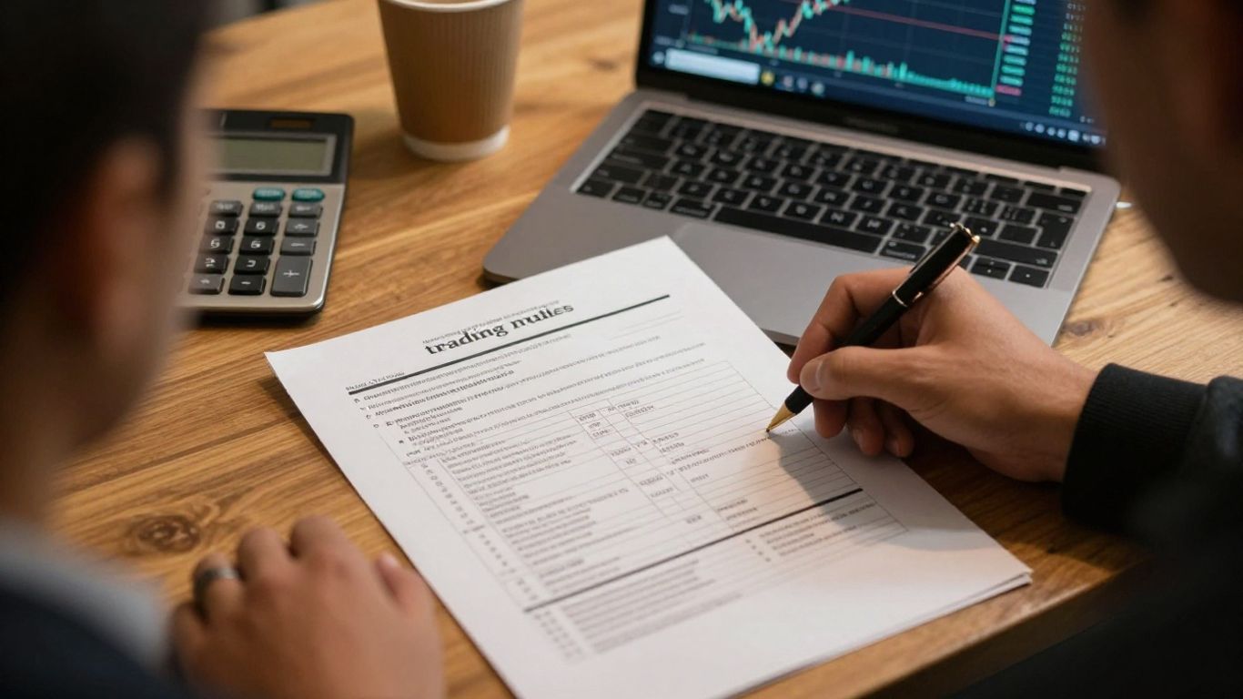 Trader reviewing prop firm evaluation rules
