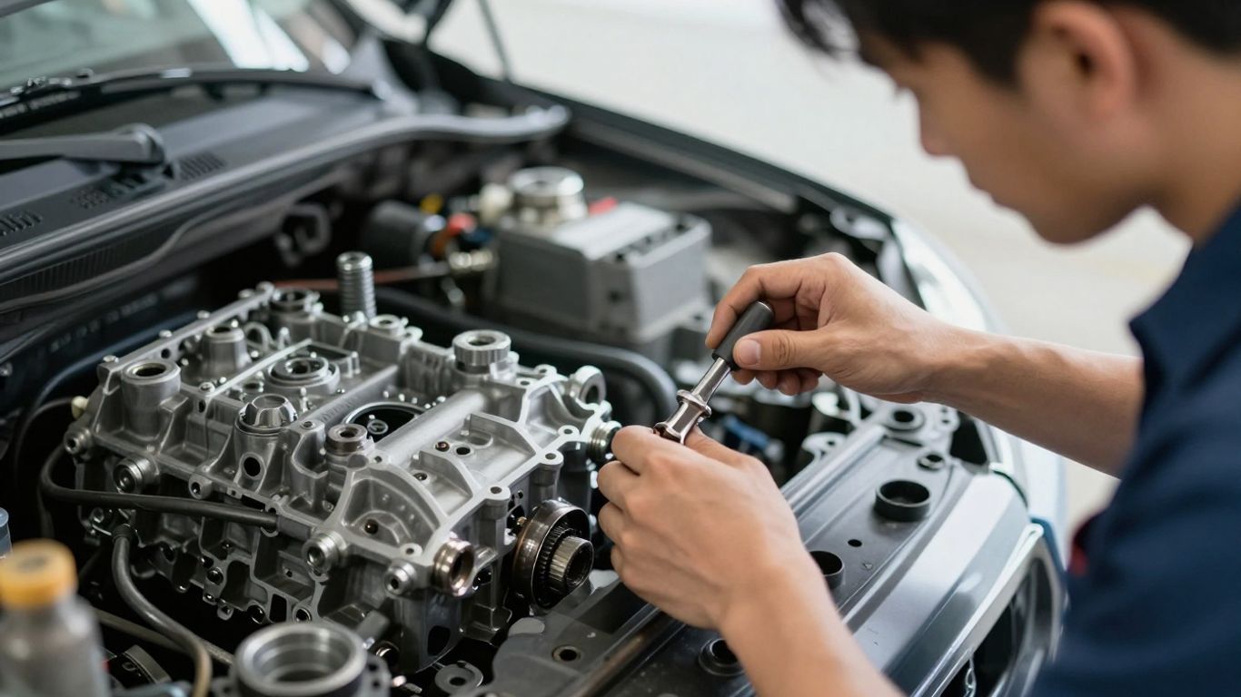 Mechanic repairing manual gearbox in Sydney workshop