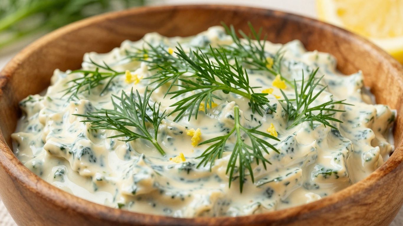 Creamy dillkott with fresh dill and lemon zest.