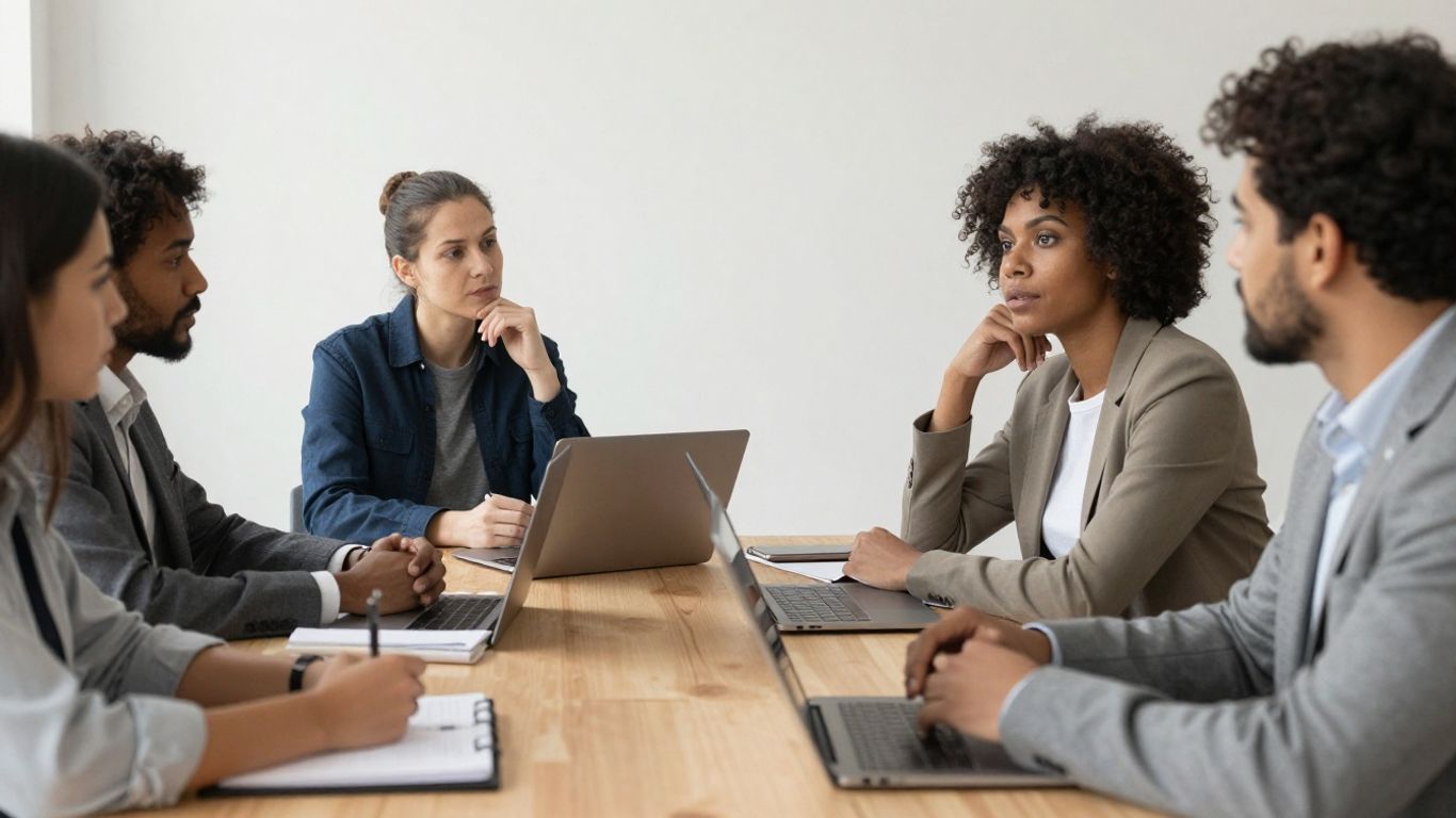 Global team practicing a difficult workplace conversation
