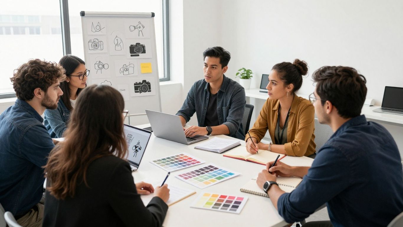 Creative team planning a commercial concept