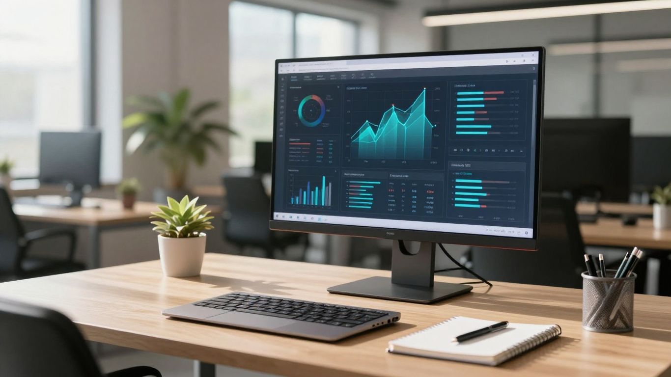 Amazon data analytics dashboard on a monitor