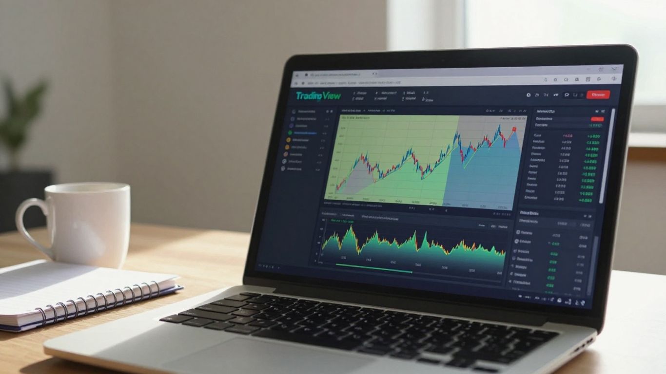 TradingView interface on a laptop screen