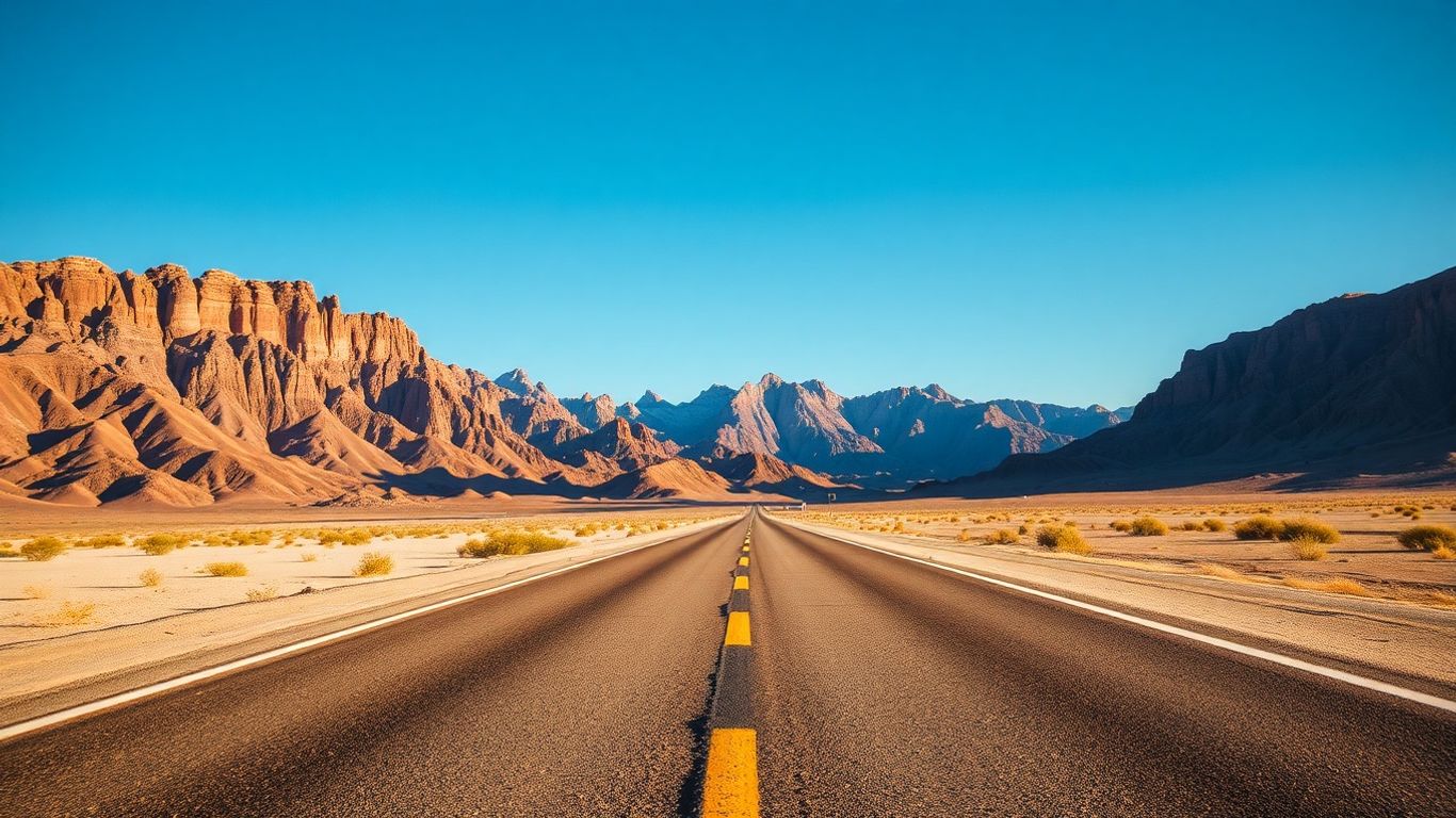 Desert landscape road