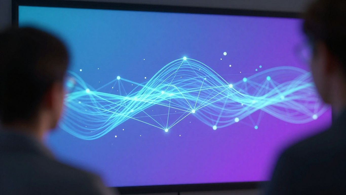 Digital connections and data flow on a screen.