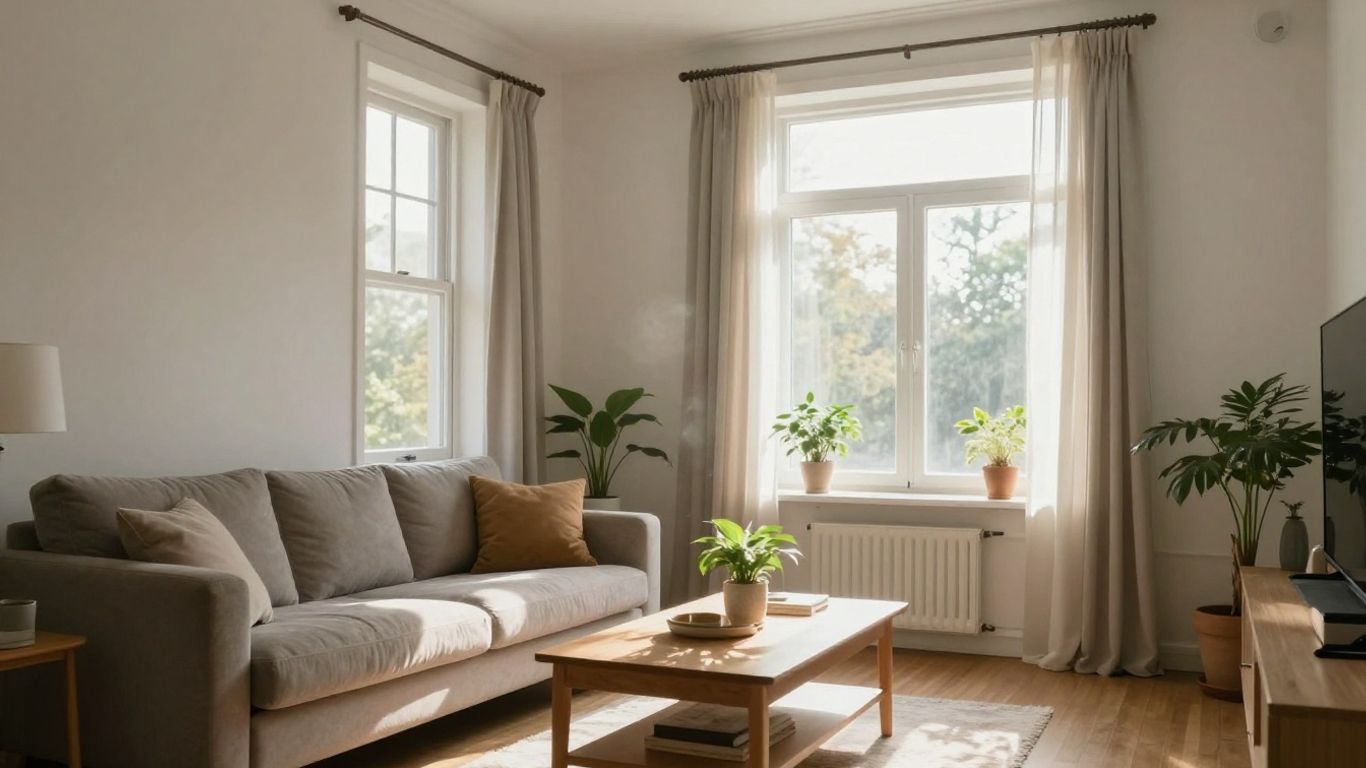 Maison avec fenêtres ouvertes et circulation d'air frais.