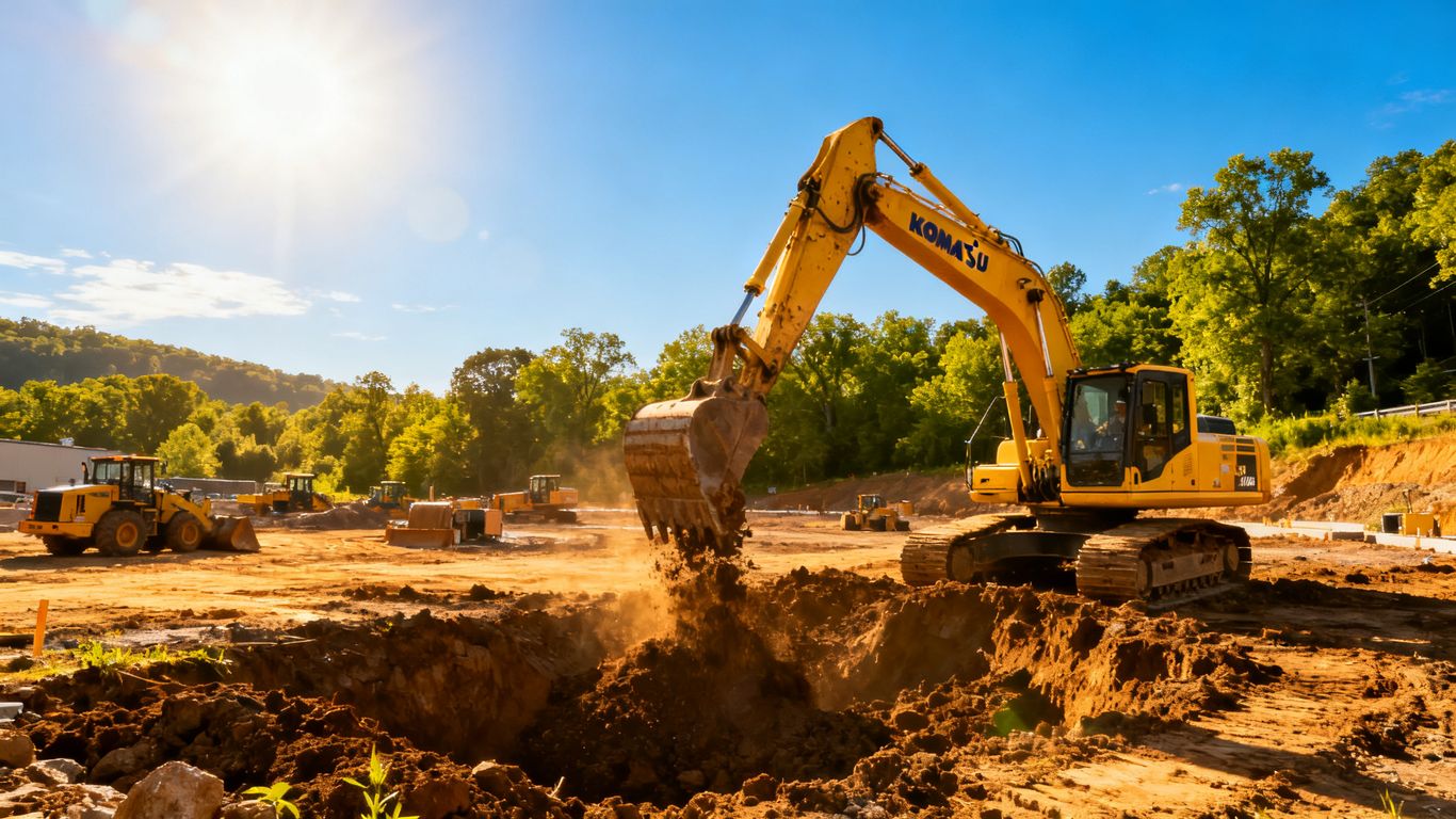 Excavation project in Chattanooga during summer.