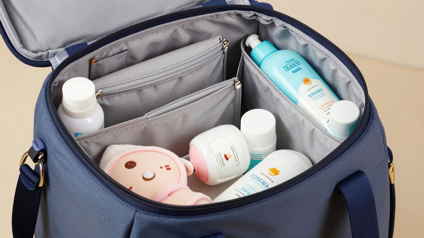 Béis Ultimate Diaper Bag with organized baby essentials inside.