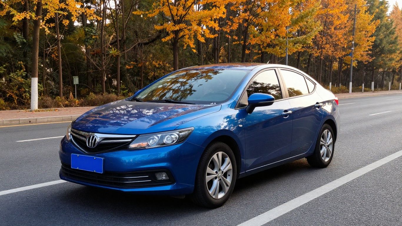 Zuverlässiger VW Golf auf einer asphaltierten Pendlerstraße