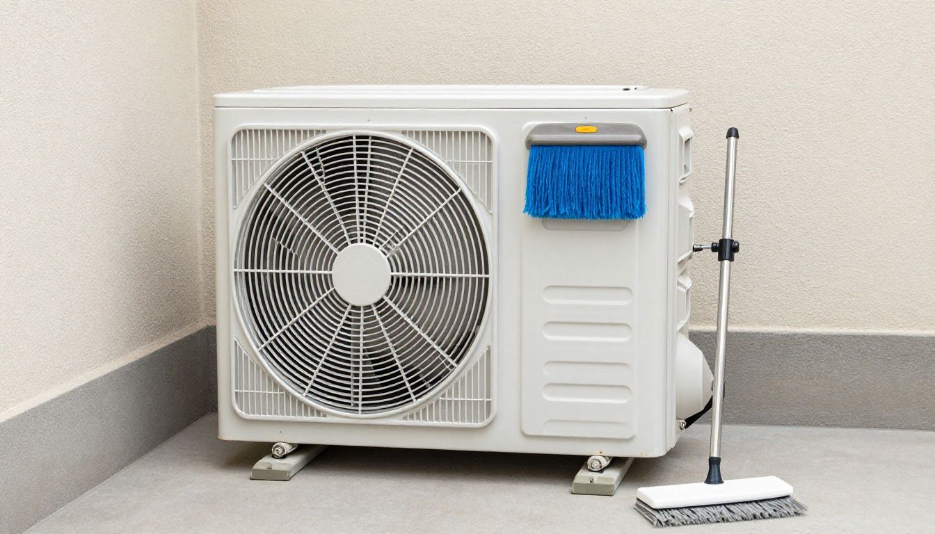 A clean and well-maintained residential HVAC unit, showing the positive outcome of professional cleaning services and improved airflow
