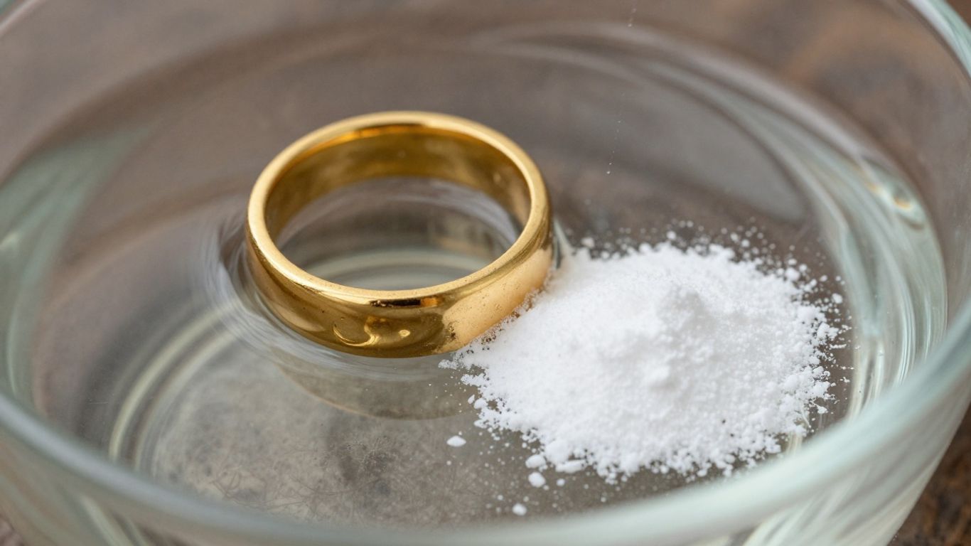 Limpiar joyas de oro con bicarbonato de sodio.