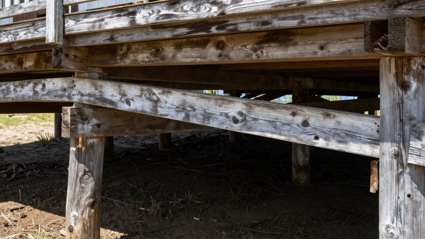 Pier and beam foundation of an old Seguin home.