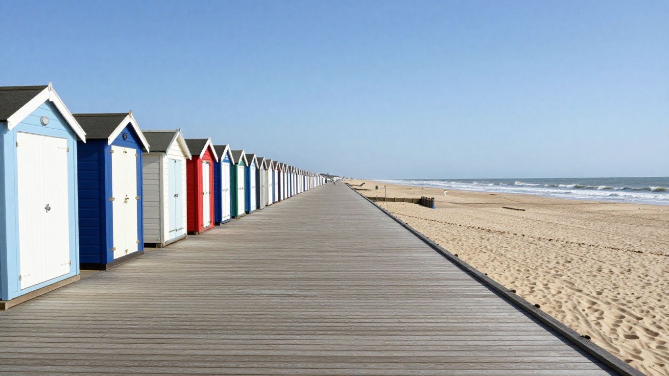 Promenade des planches bordering Deauville beach