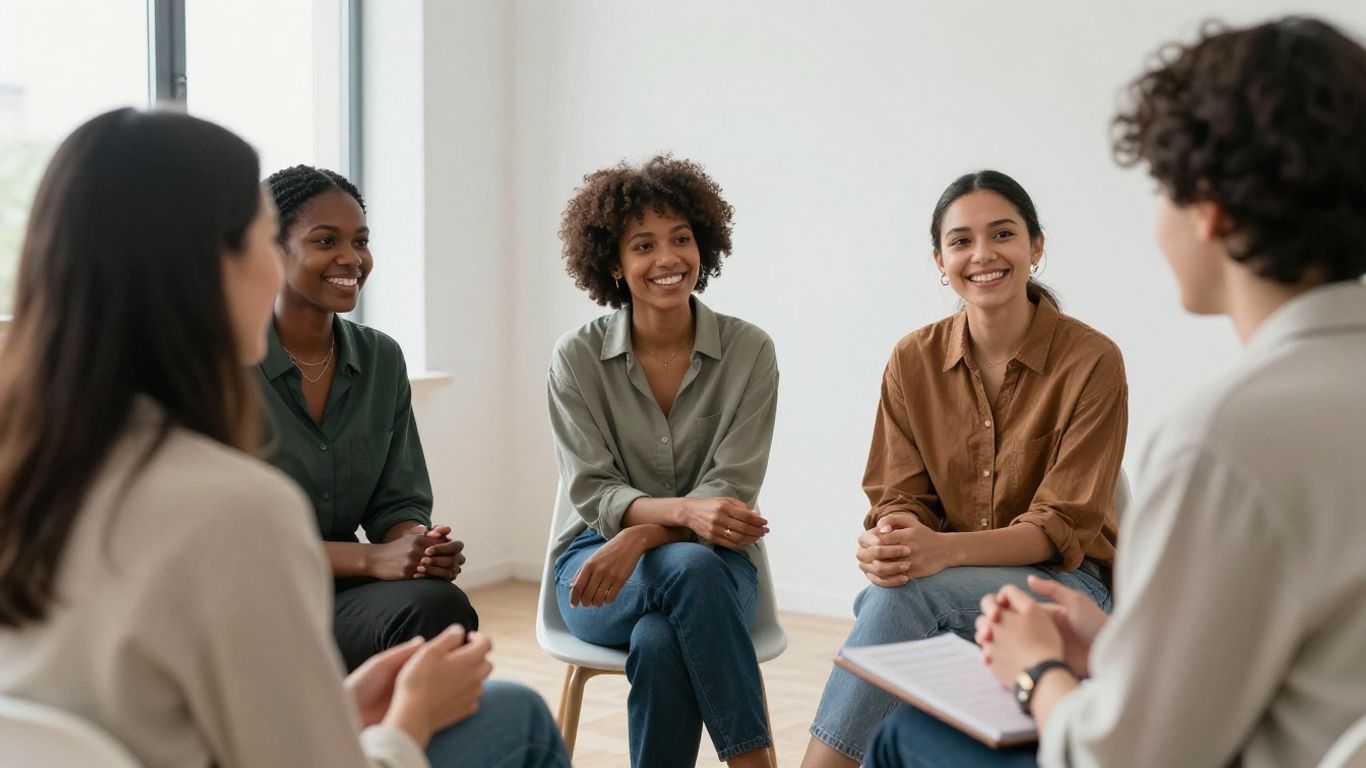 Oameni interacționând respectuos în spațiul public și digital.