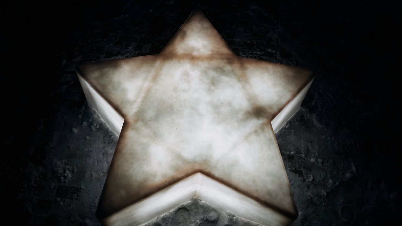 a white star on a black background