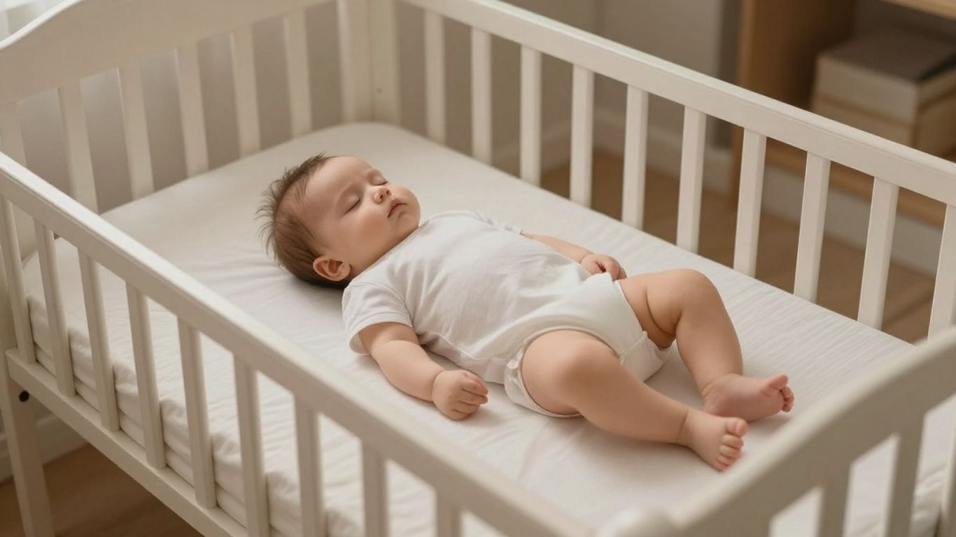 Bebé durmiendo boca arriba en cuna segura