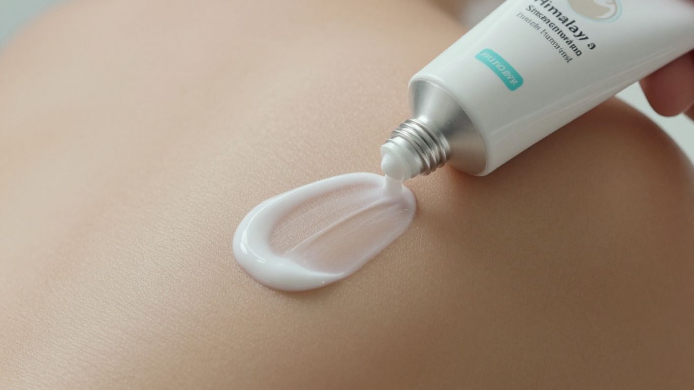 Himalaya Stretch Mark Cream tube and smooth skin.