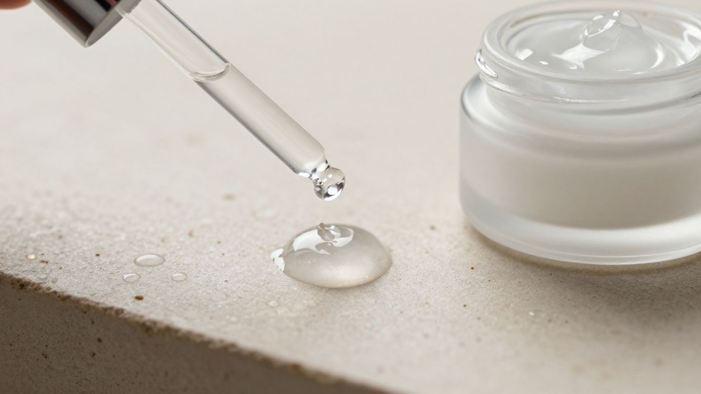 Lightweight serum layered with moisturizer