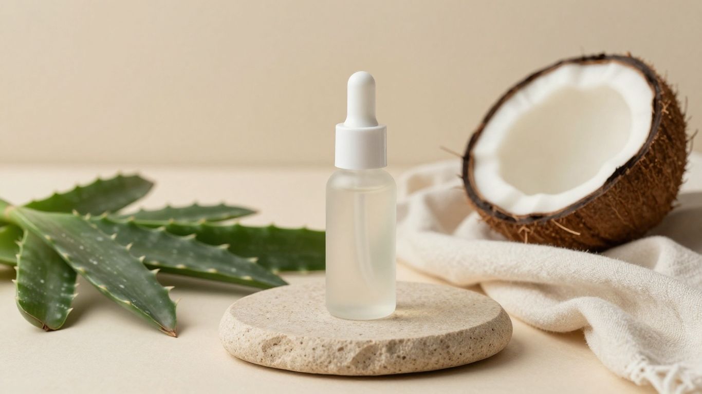 Glass lubricant bottle with botanical ingredients