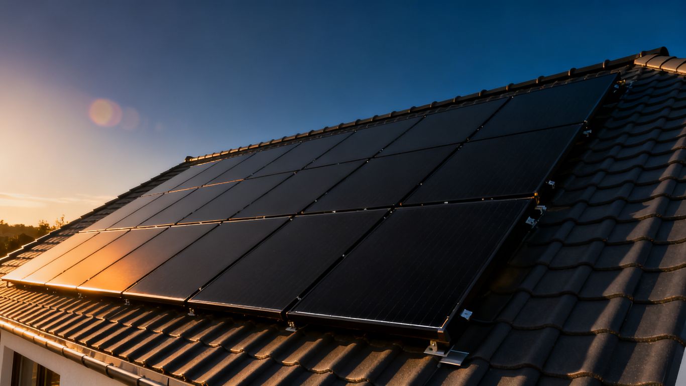 Installation de panneaux solaires noirs