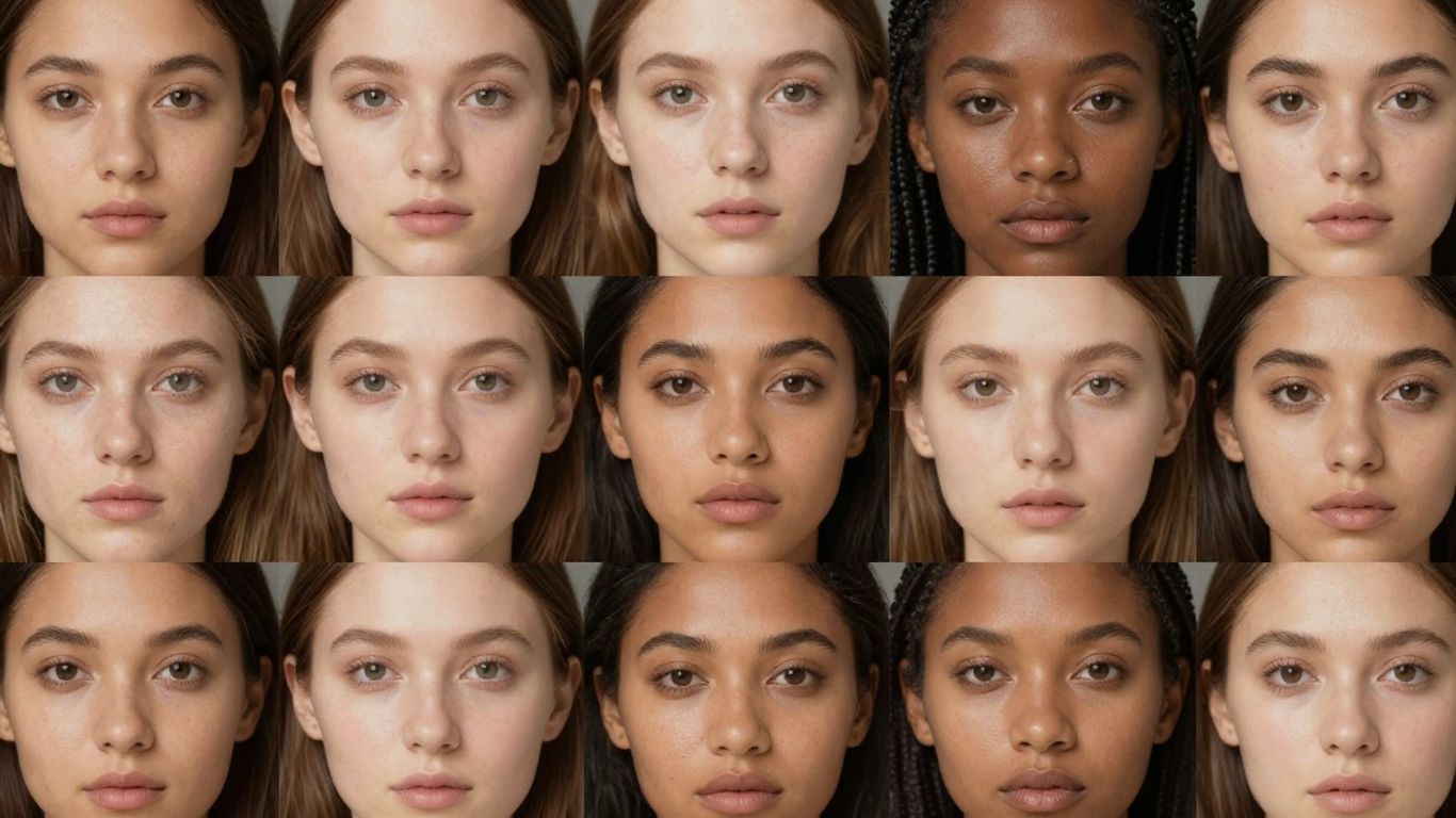 Diverse skin tones with healthy glow.