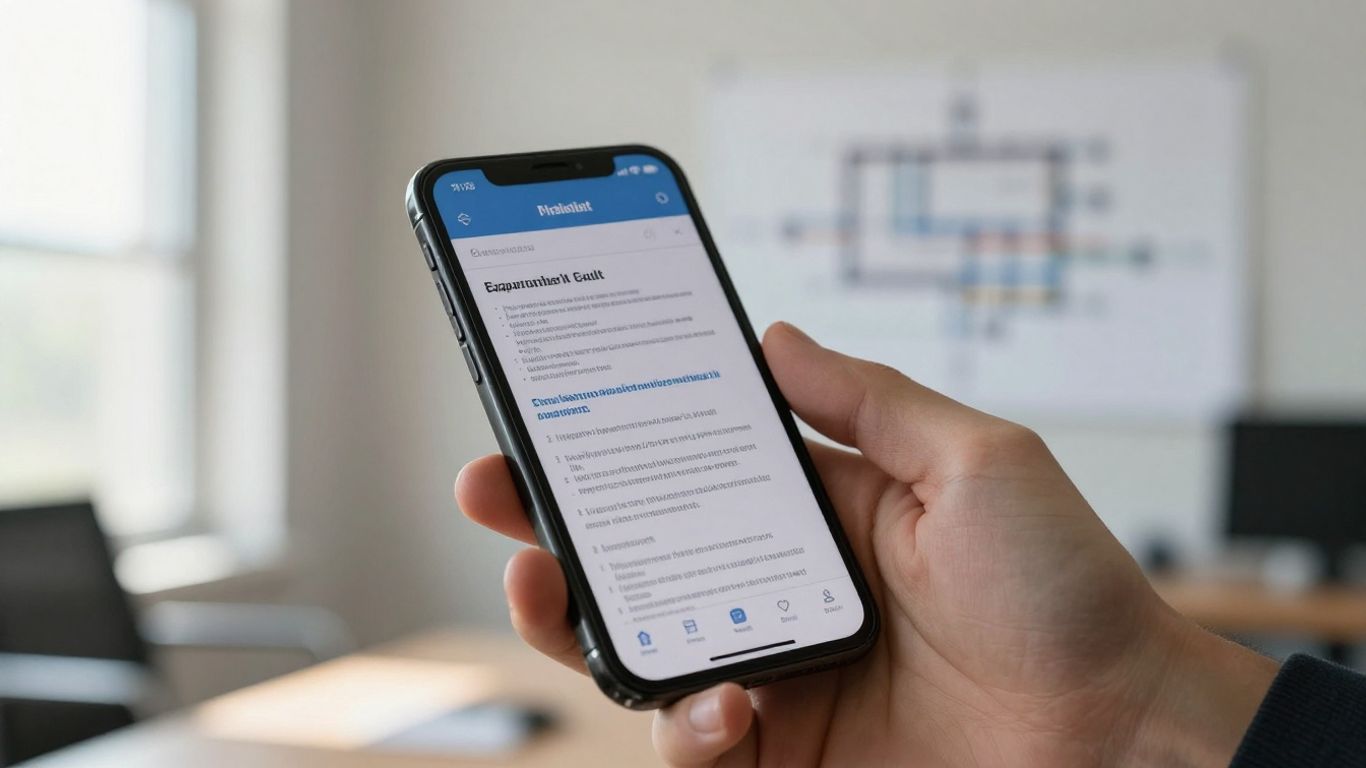 Online mechanic's lien filing on a smartphone.
