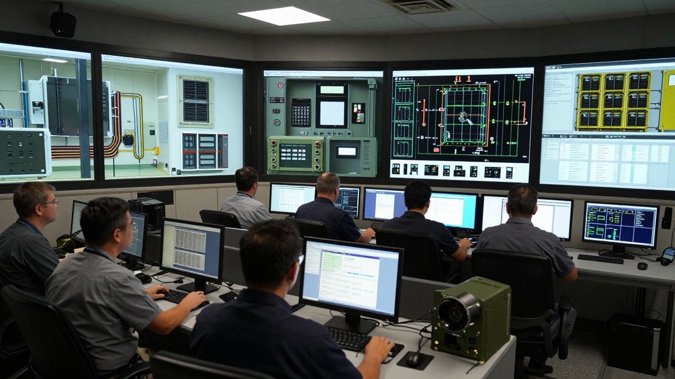 Operators monitoring a resilient base energy system