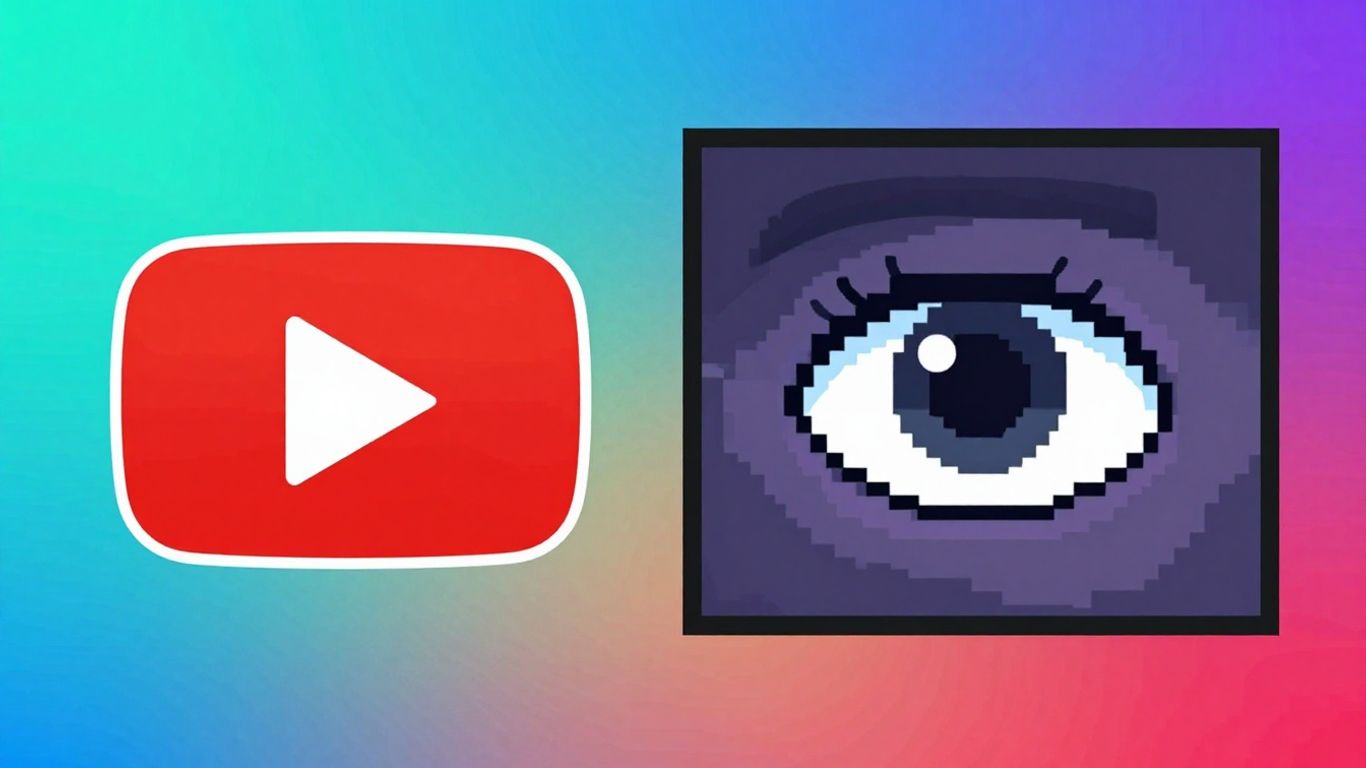 YouTube play button next to a confused eye.