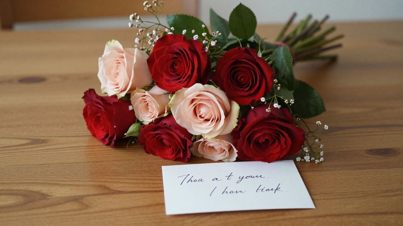 Romantic bouquet arranged for a loving wife