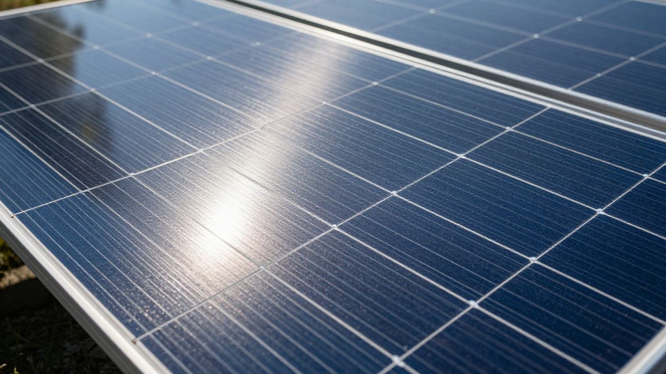 Panneaux solaires bifaciaux modernes sous le soleil.