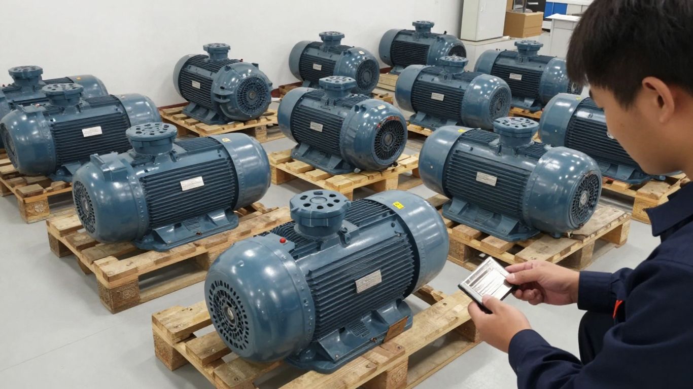 Available industrial motor ready for pickup