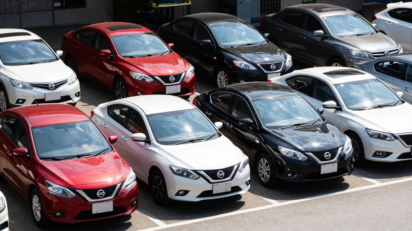 Nissan cars at a Hobart wrecking yard.