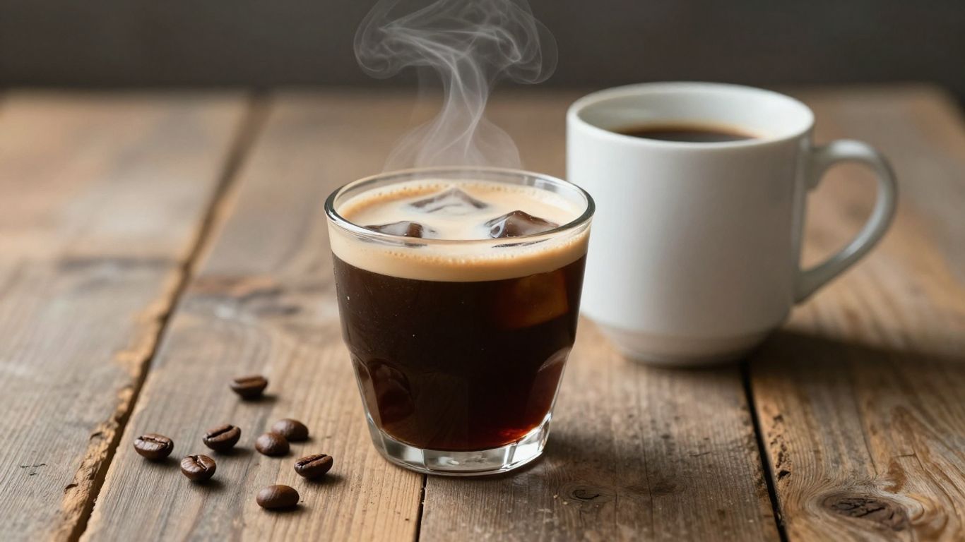 THC cold brew and regular coffee cups side-by-side.