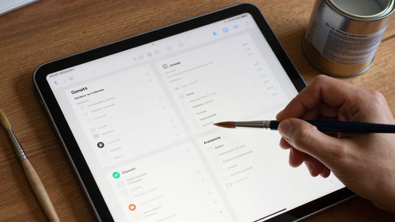 Painting estimate software on a tablet